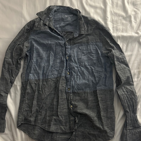 Boys  Two-Tone Button-Up Shirt - Picture 1 of 2